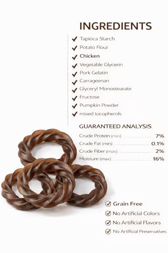 No Rawhide Puppy Teething Rings – Pumpkin (4 Rings) Grain Free Rawhide Alternative Teething Treats for Puppies - size: 4 Count (Pack of 1)