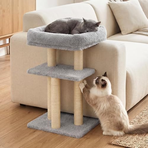 Veehoo Cat Perch with Cat Scratching Post, Couch Corner Protector for Cats