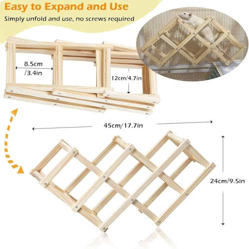 Kiln-Dried Wood Rat Climb Toy, Hanging Cage Ladder Activity (M, 1Pc) - style: M, 1pc