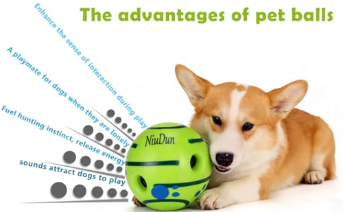 Swing Cluck Ball, A Great pet Dog Toys, interactive dog toy,puppy dog ball,Full of Fun. When a Dog Bites it, it can Make Giggles. It's a Beloved Toy for Pets,giggle ball for dogs (Circular Giggle) - color: Circular Giggle