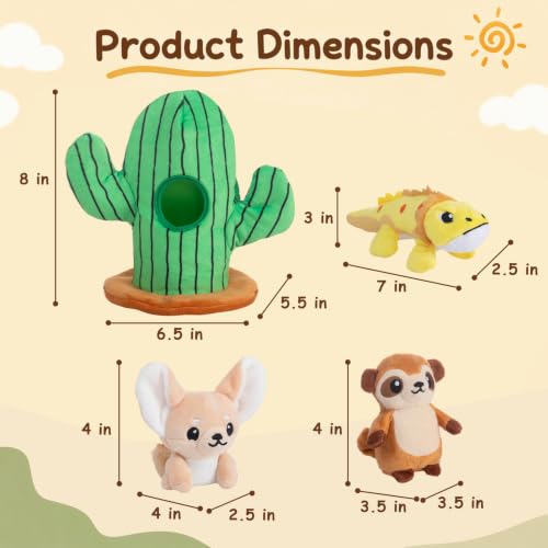 Hollypet Squeaky Hide and Seek Dog Toys for Small and Medium Dogs, Cactus - style: Cactus