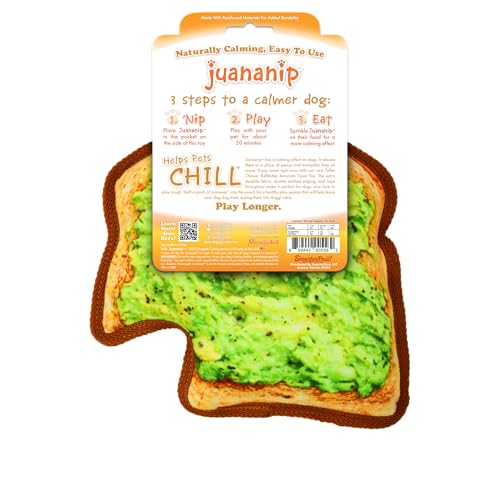 Doggijuana Tuffer Chewer Dog Toy, Avocado Toast | Plush, Squeaky - size: Standard, style: Avocado Toast