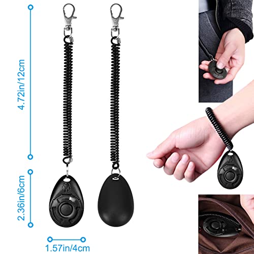 Diyife Dog Clicker for Training, 2 Pack Training Clicker with Wrist Strap - color: Black and Water Lake Blue