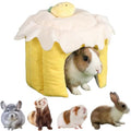 Cozy Warm Guinea Pig Hideout Soft Small Pet Cave House Cake Shape (Yellow,L) - color: Yellow, size: L