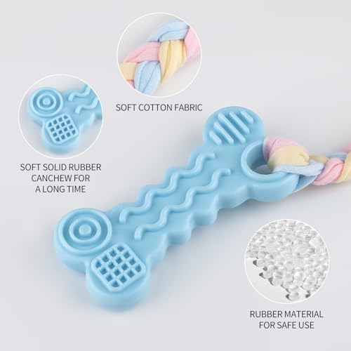 6 PCS Puppy Chew Toys for Teething Small Breed, Puppy Teething Ring, Soft Rubber Durable Dog Teething Toys, Rope Dog Toys, Funny Interactive Toy, Puppy Toys for Small Puppies, Dog Toys Set (Style 4) - color: Style 4