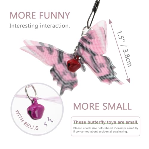 SONGWAY Cat Butterfly Toy Replacement - 10 Pieces Mini Butterfly Cat Toys Replacement, Teaser Wand Toy Attachments, Insect Cat Toys Accessories Parts - size: Butterfly Replacements 10 Pieces
