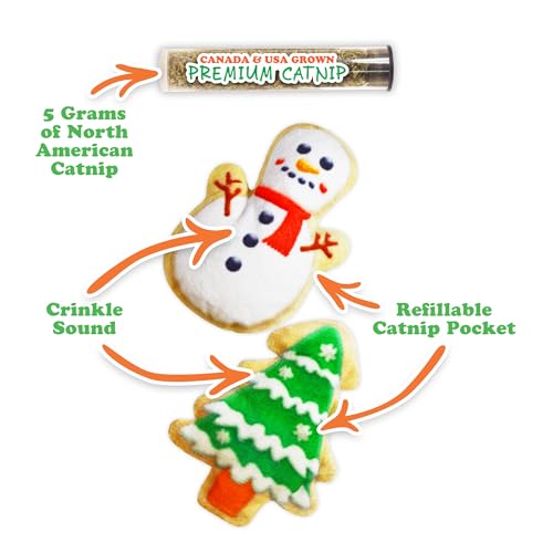 Meowijuana Holiday Cat Toy Bundle | Eggnog & Frosted Sugar Cookies Plush - color: Eggnog & Get Frosted Sugar Cookies