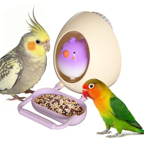 2-in-1 Bird Feeder&Chewing Toys,Parakeet Toys,Parrot Feeding Bowls Cups - color: Purple