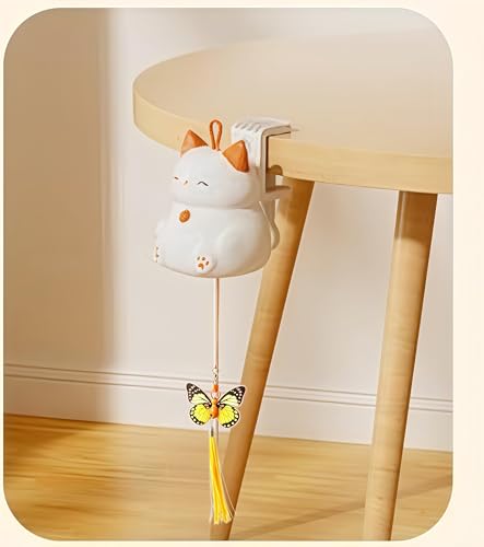 Interactive Hanging Cat Toy for Indoor Cats, Smart Cat Teaser with Flying Butterfly and Bell Ball- Relieve Cat Anxiety, Obesity Hook/Suction/Clip Install- Type-C Charger