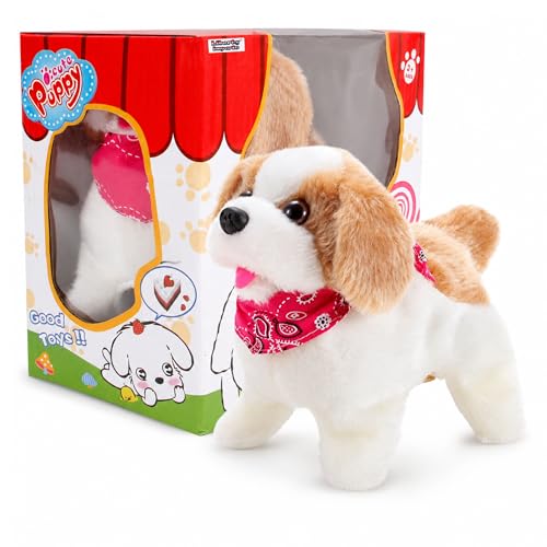 Liberty Imports Flip Over Puppy - Battery Operated Mechanical Jumping Little Pet Dog - Flipping Toy that Somersaults, Walks, Sits, Barks for Toddlers & Kids