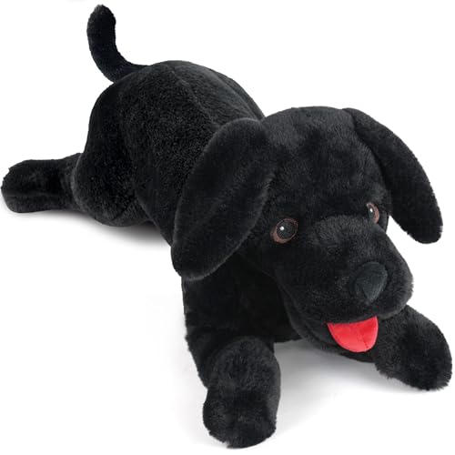 LotFancy Dog Stuffed Animal, 26 inch Black Lab Plush Dog for Kids - color: Black, size: 26 inch
