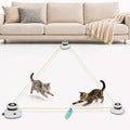 Automatic Cat Toy for Indoor Cats, Interactive Cat Chasing Toy with Moving Feather Lure, DIY Floor Route Kit, Rechargeable Self-Play Cat Exercise Toy - color: White-Non-remote