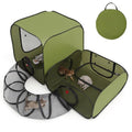 Cat Playpen, 3-in-1 Pop-up Outdoor Cat Enclosure, Green - color: Green