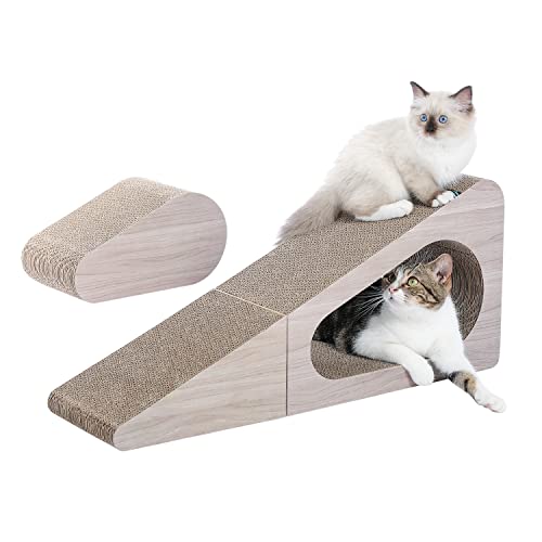 PAWZ Road 28.3" Cardboard Cat Scratcher Triangle 2 in 1 Cat Scratching Ramp
