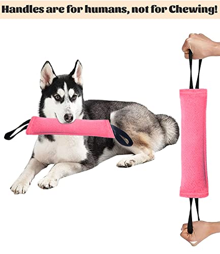 Clysoru tug Toy for Dogs Tug of War Dog Bite with 2 Strong Handles Made Durable Tear Resistant Stitches (Light Pink) - color: light pink