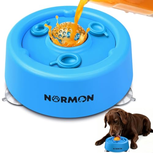 NORMON Dog Lick Bowl Slow Feeder with Rolling Ball & Suction Base
