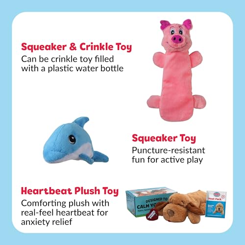 Snuggle Puppy Heartbeat Toy with 2 Tender-Tuffs, Medium - Biscuit - color: Biscuit Bundle 1