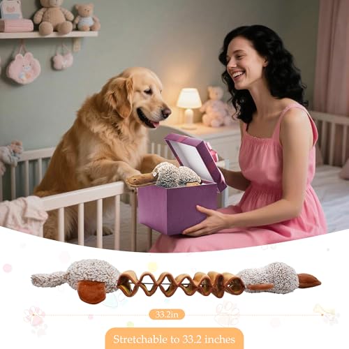 Squeaky Dog Toys, Stuffed Large Dog Toys to Keep Them Busy, Interactive Plush Chew Toys with Crinkle Paper, Tough Pet Animal Toys for Small Medium Large Dogs - Platypus - color: Brown