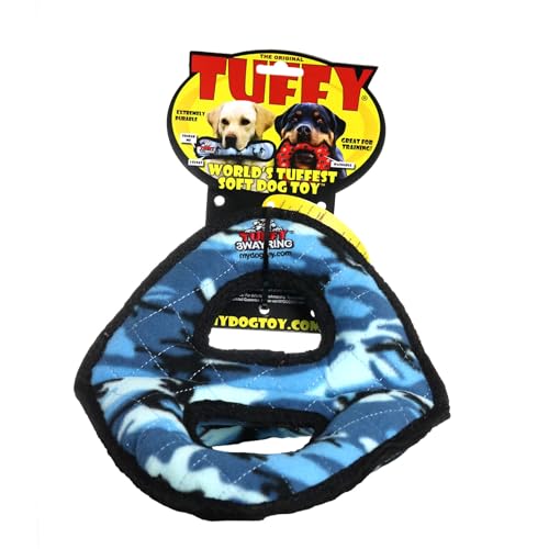 TUFFY® 2 Pack Ultimate 3Way Ring Ultra Durable Plush Dog Toys - color: 2PK Blue Camo 3Way Ring