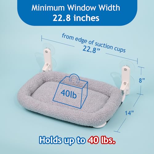 Zakkart Foldable Cat Hammock for Window (Gray Bolster Bed, Medium) - color: Gray Bolster Bed, size: Medium