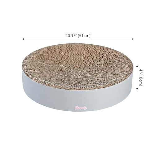 CSR1010K Nelson 20.13" Modern Cardboard Round Bowl Cat Scratcher with Catnip, Fog - color: Gray