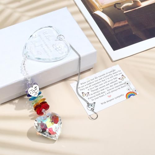 Pet Memorial Sympathy Gift for Loss of Dogs, Memorial Suncatchers - color: Clear Heart Engraving