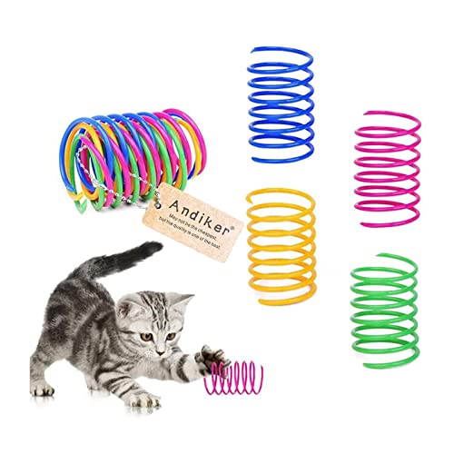 Andiker 12 Pcs Colorful Cat Spring Toys for Indoor Cats and Kittens