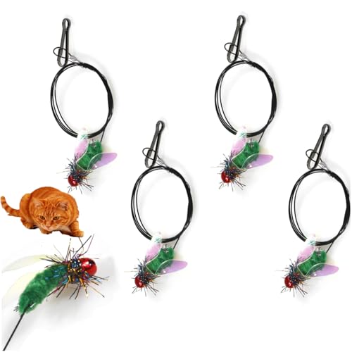 4 PCS Simulation Insect Cat Toy Attachments