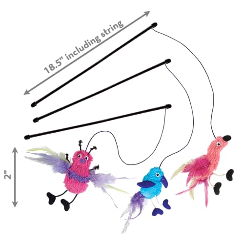 KONG Cat Teaser Wand Toy - Encourages Pouncing & Batting (Feather) - color: Feather