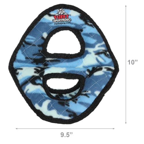 TUFFY® 2 Pack Ultimate 3Way Ring Ultra Durable Plush Dog Toys - color: 2PK Blue Camo 3Way Ring