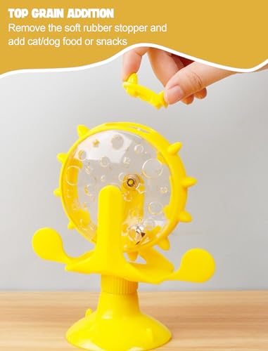 GLOGLOW Cat Puzzle Feeder, Windmill Toy - color: yellow