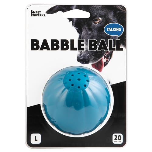 Pet Qwerks Talking Babble Ball - Interactive Chew Dog Toy - Large - size: Large, style: Talking Babble
