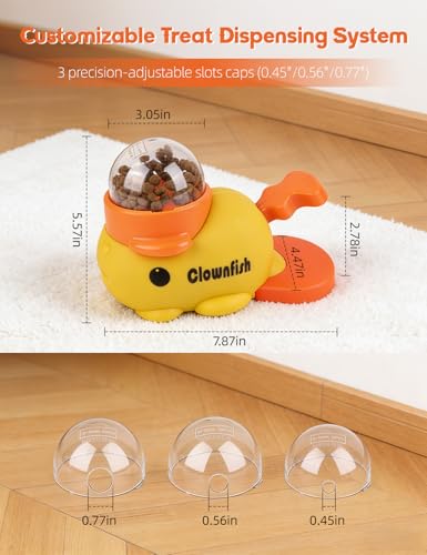 Dog Treat Dispenser Puzzle Toy, Interactive Slow Feeder Bowl for Cats and Dogs, Mental Stimulation Enrichment Toy, Indoor Pet Feeder with Silicone Mat to Keep Pets Busy,Multiple Colors (Yellow) - color: yellow