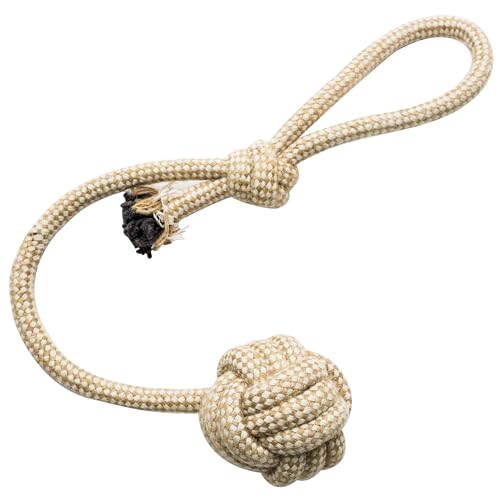 Franklin Pet Supply Natural Non-Toxic Rope Dog Toys Hemp Play Fetch Tug of War Dog Teething Puppy Chew 4 Pack