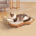3 in 1 Sisal Cat Scratcher Bed, Solid Pine Cat Scratcher with Balls (Wood) - color: Wood, size: Extra Large