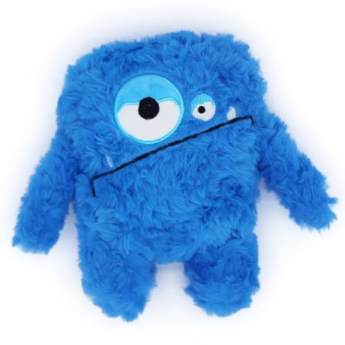 Monster Stuffed Squeaky Dog Toy, Crinkle Dog Plush Toy, Blue - color: Blue