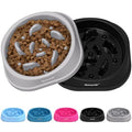 MateeyLife 2-Pack Slow Feeder Dog Bowls, 1 Cup, Dog Puzzle Feeder Bowl - color: B-Gray&Black, size: Small