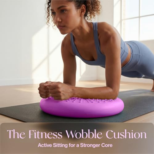 Tumaz Wobble Cushion Wiggle Seat Core Balance Disc with Pump - color: 09. Light Purple