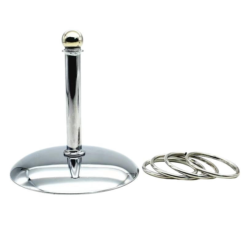Fosrion Stainless Steel Parrot Ring Toss Toy, Interactive Training & Enrichment Toy for Parrots – Bite-Proof, Anxiety Relief, Exercise Fun for All Kinds of Parrot (Medium) - size: Medium