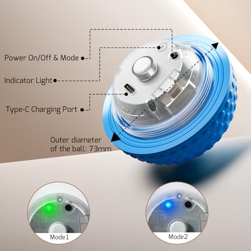 SNOYWEN Interactive Dog Toys, Automatic Moving Bouncing Pet Ball