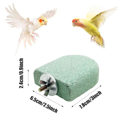 Pet Teeth Grinding Stone and Perch, Bird Perch Stands, Natural Chewing Toys for Small Medium Birds Budgies Conures Cockatiels Rats (4 Colores, Small) - color: 4 Colores, size: Small