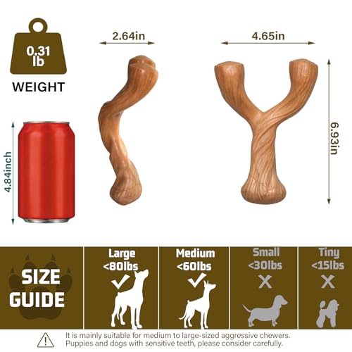 Indestructible Dog Toys for Aggressive Chewers, Durable Long-Lasting Dog Chew Toys for Medium & Large Breed 25-80 lbs, Tough Wood Chewing Sticks for Teeth Cleaning, Stress & Boredom Relief - color: Y