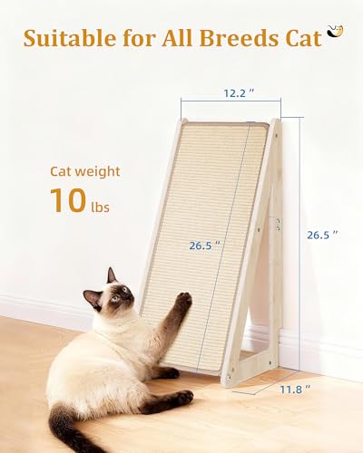 Aechonow 26.4'' Sisal Cat Scratcher Ramp for Indoor Cats