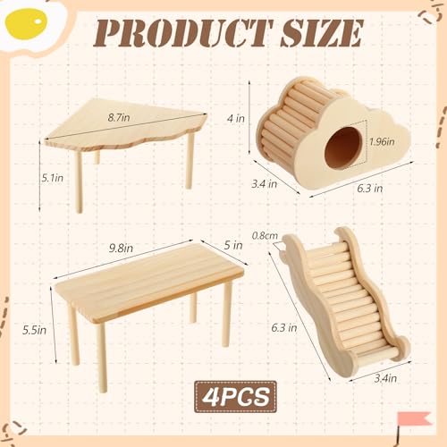 Breezehug 4 Pcs Hamster Cage Accessories Hamster Platform Toy, Cloud - style: Cloud