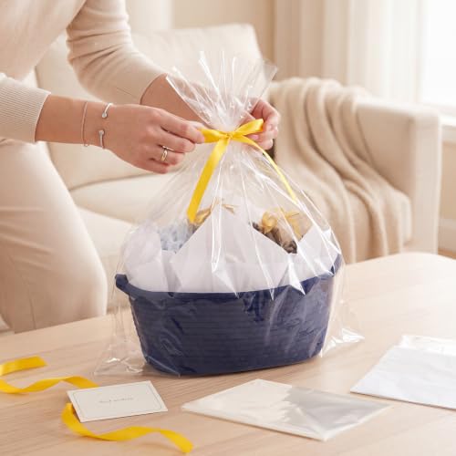 woric Navy Blue Baskets for Gifts Empty Small Woven Gift Basket - color: Navy Blue