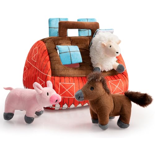 Hollypet Squeaky Hide and Seek Dog Toys for Small and Medium Dogs, Farm - style: Farm
