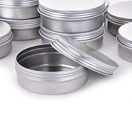 4 Ounce Aluminum Tin Jar Refillable Containers Screw Lid, Silver, 24 Pack - size: 4 Ounce (Pack of 24)