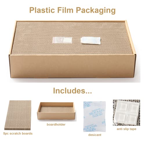 5 Packs in 1 XL Cat Scratcher, Cat Scratching Pad, Double Sided Cardboard Cat Scratcher
