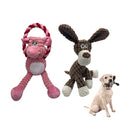 Plush Wrinkled Squeaky Dog Toy,2-Pack The Best Durable Teething Puppy Rope Chew Toy Keeps Them Busy Playing Hide-and-Seek Suitable for Puppy, Medium Dogs and Large Dogs (Pink & Gray) - color: Pink & Gray