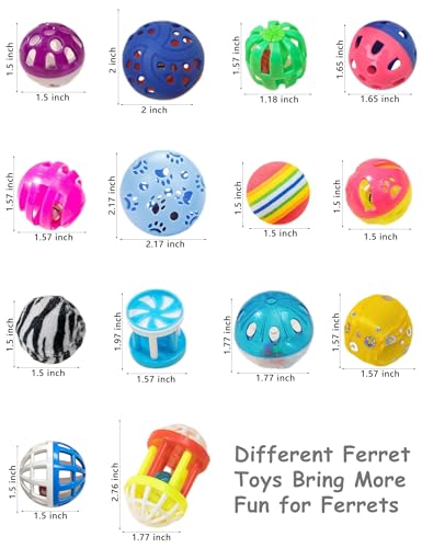 10 Pack Hollow Plastic Play Balls, Assorted Shapes for Ferrets - size: 1.5'' - 2.7''